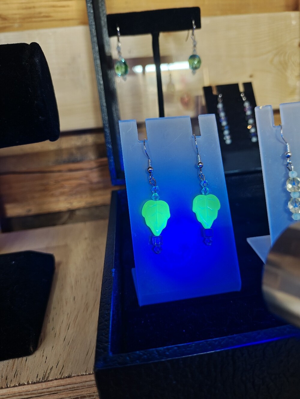 Uranium Glass Earrings - Gorgeous - Vintage